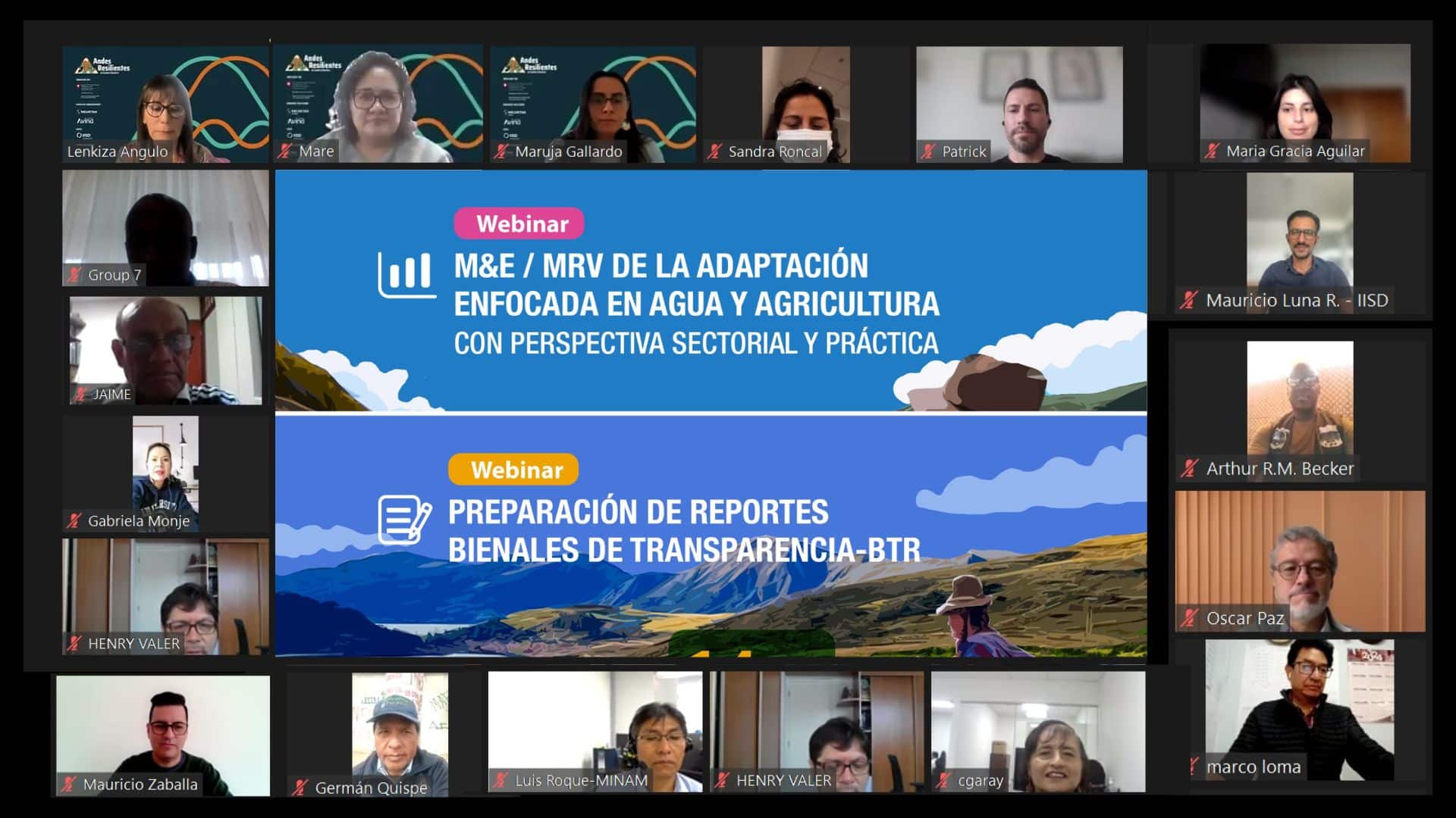 Talleres MRV/M&E y BTR_AndesResilientes